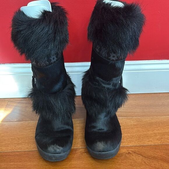 Tecnica Skandia Women's Black Fur Ski Boots Made in Italy size 10 - Picture 2 of 12